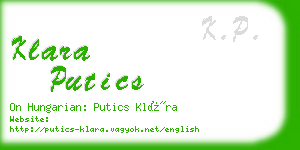 klara putics business card